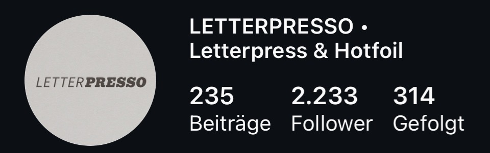 Letterpresso auf Instagram